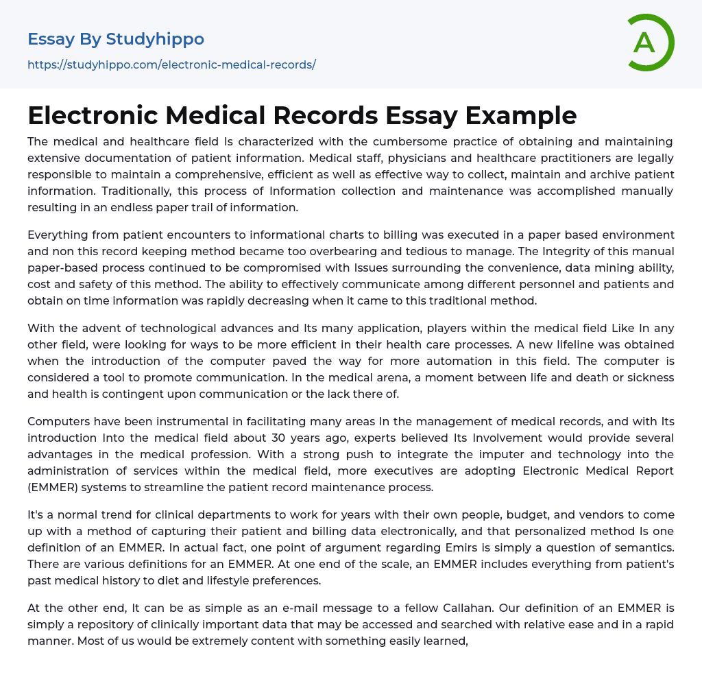 medical records essay