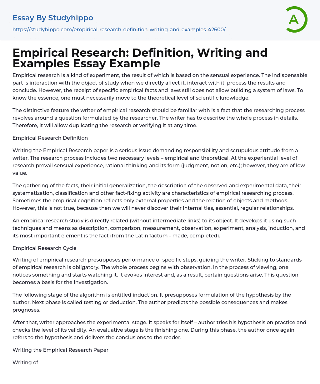 what is an empirical research paper