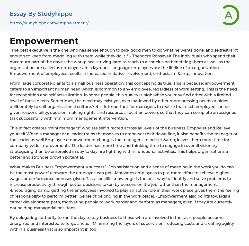 Empowerment Essay Example