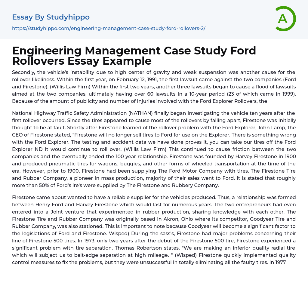 engineering management case study 1