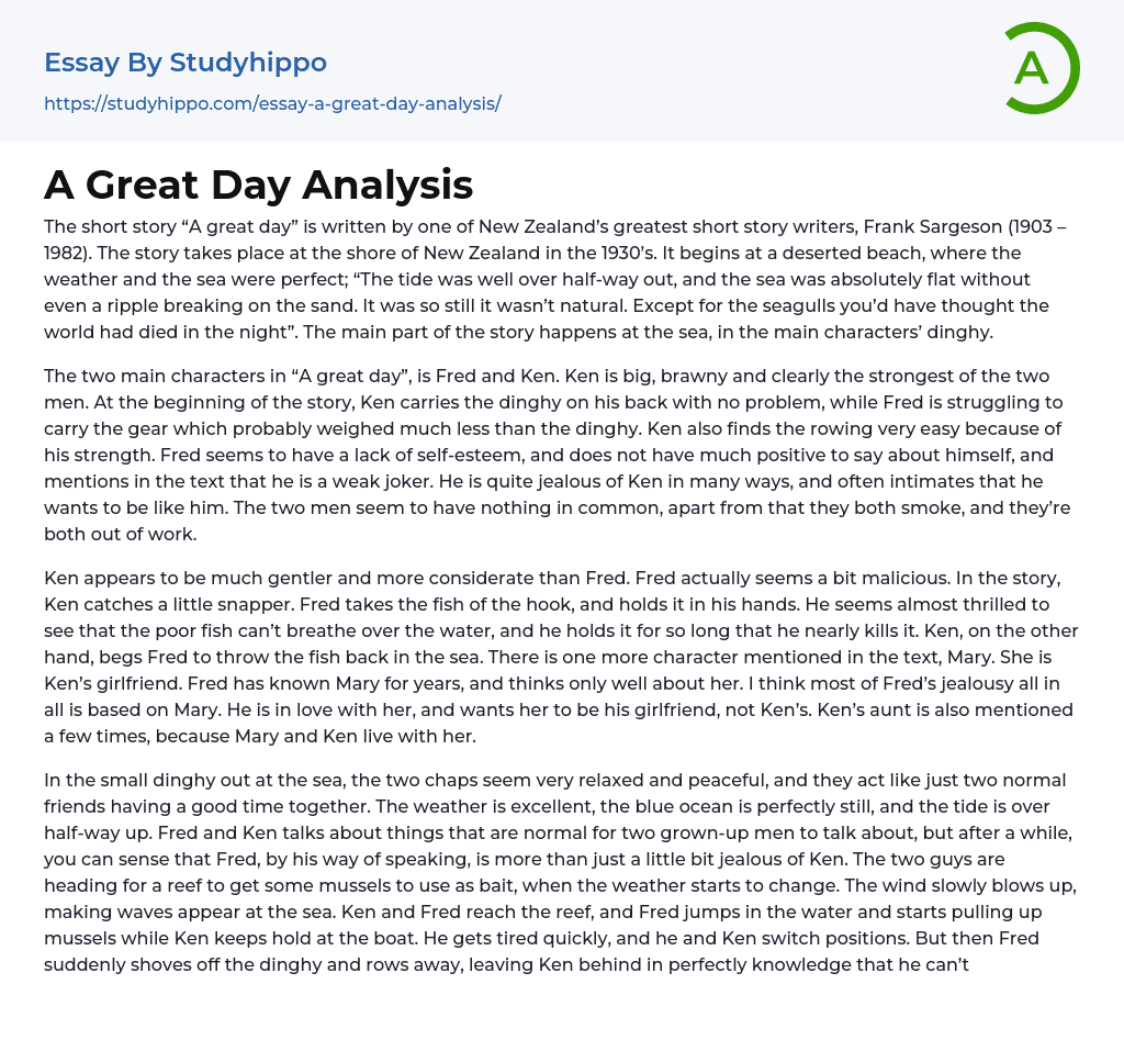 A Great Day Analysis Essay Example