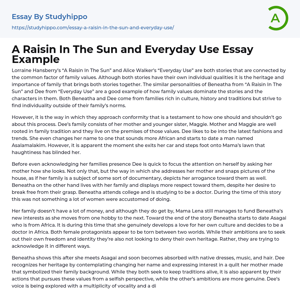 everyday use essay thesis