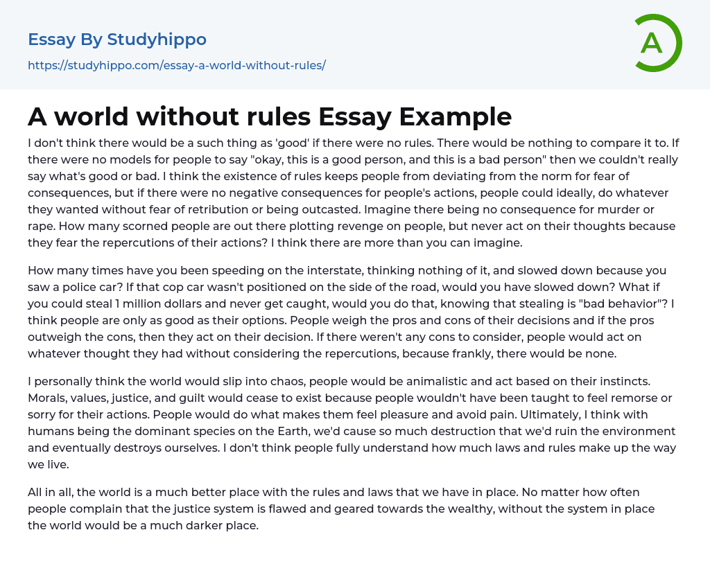 write an essay about a day without rules