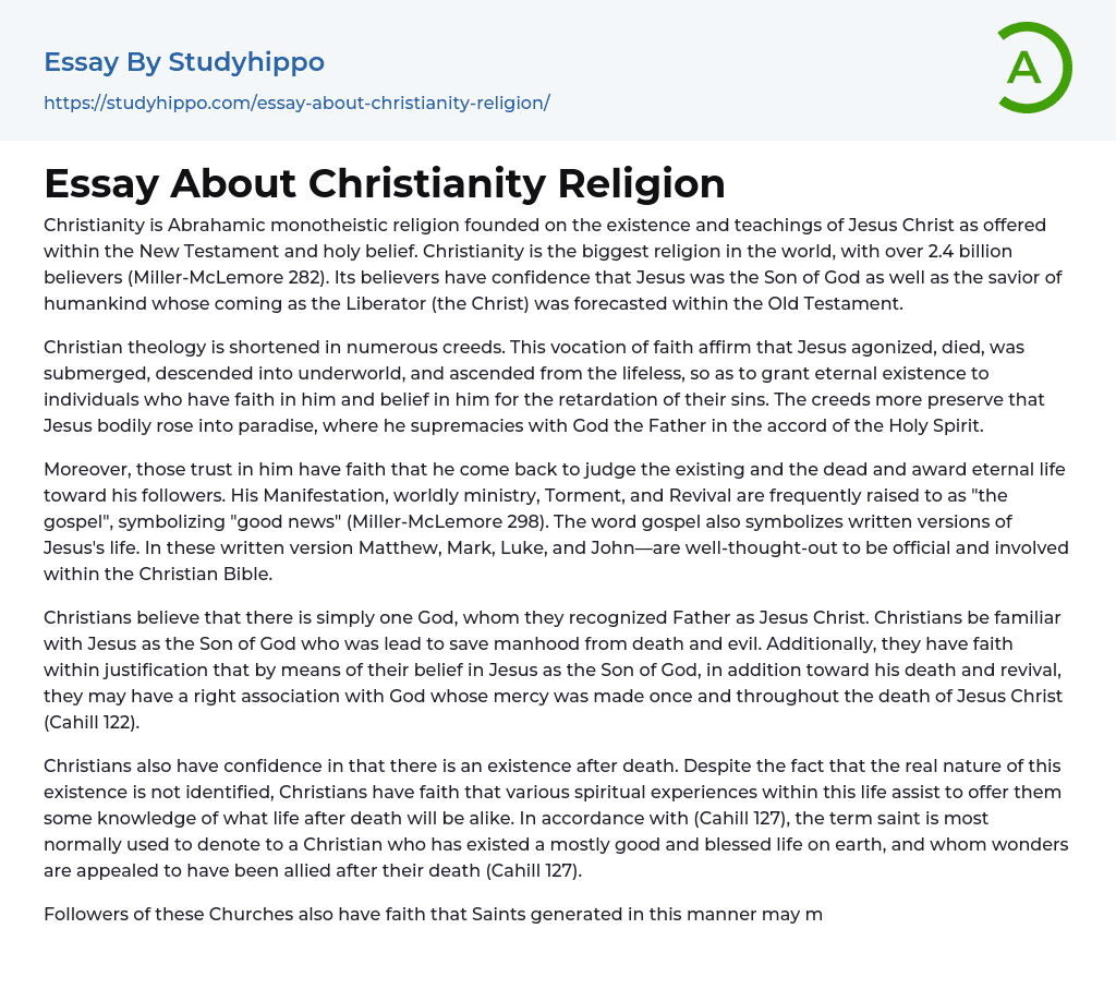 Essay About Christianity Religion