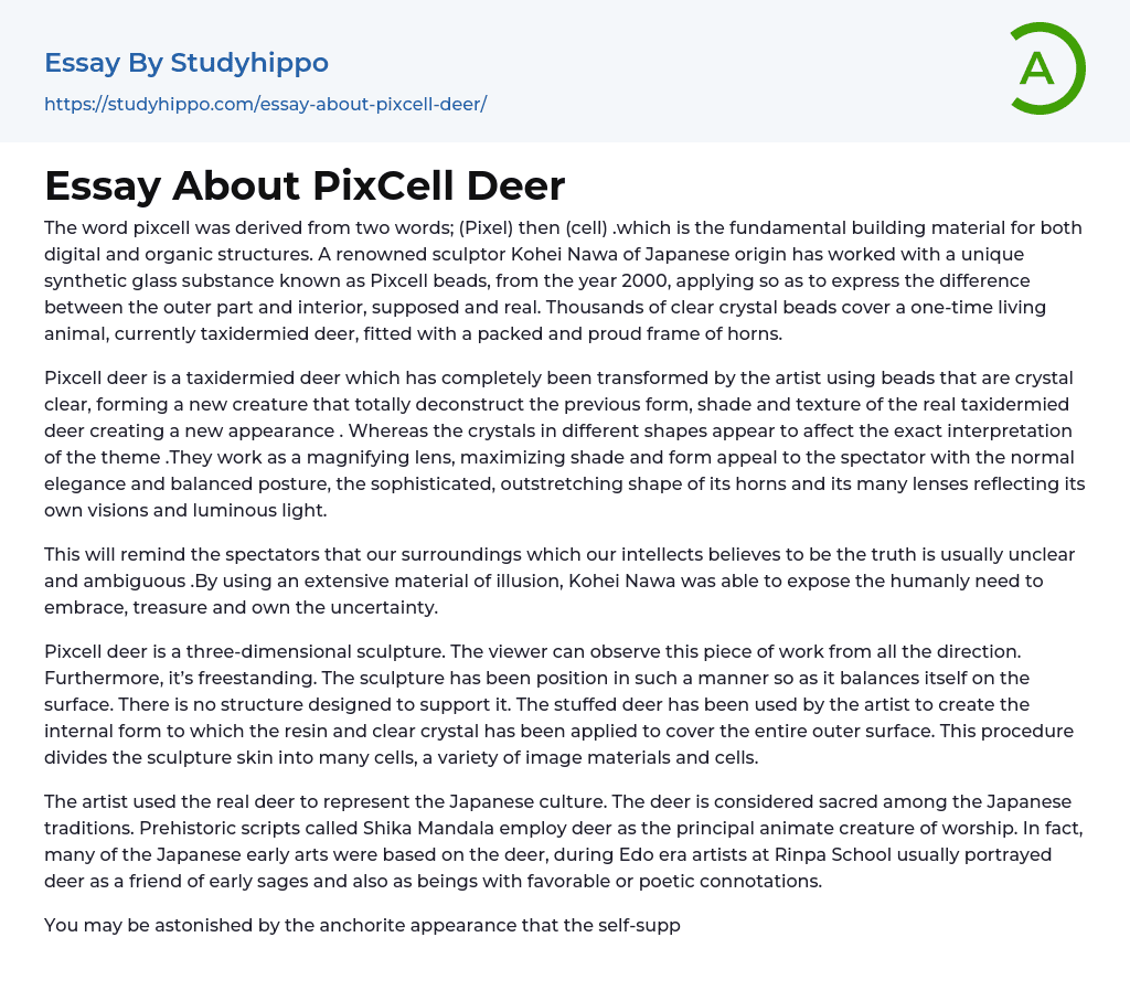 Essay About PixCell Deer