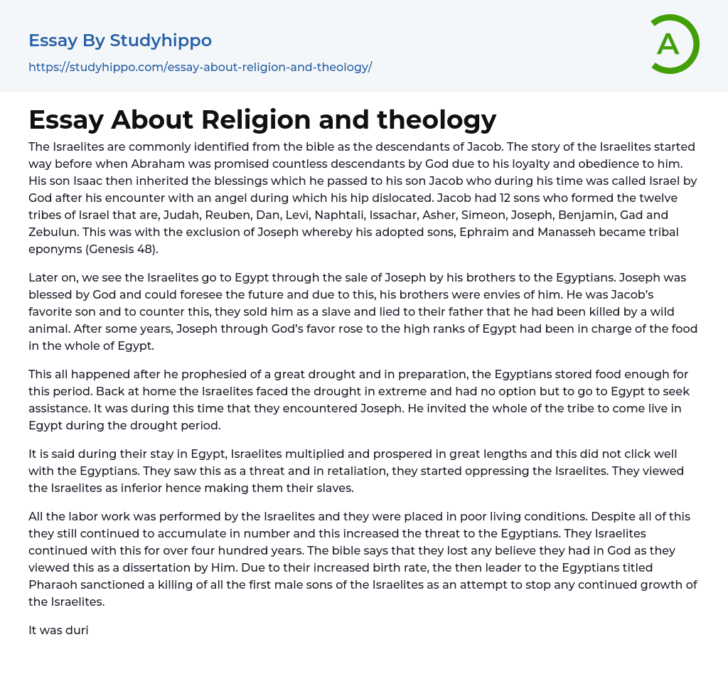 Essay About Religion and theology