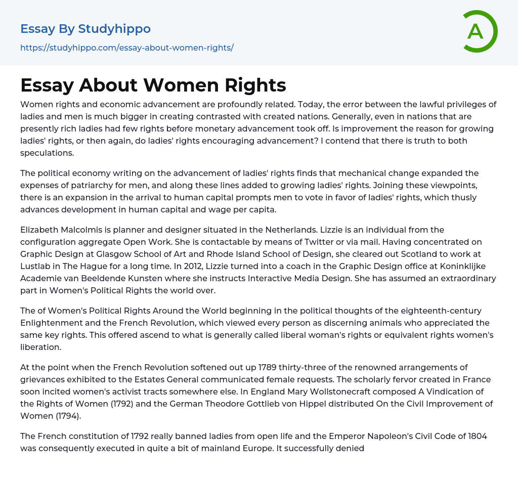 Essay About Women Rights