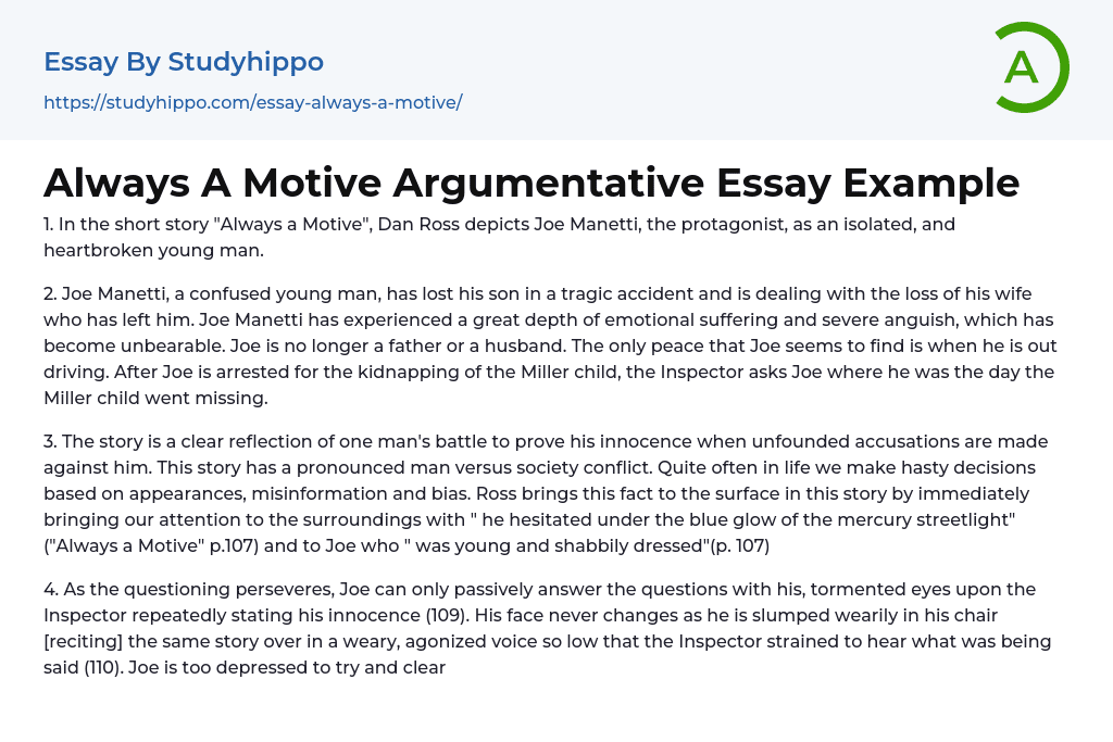 essay about motive