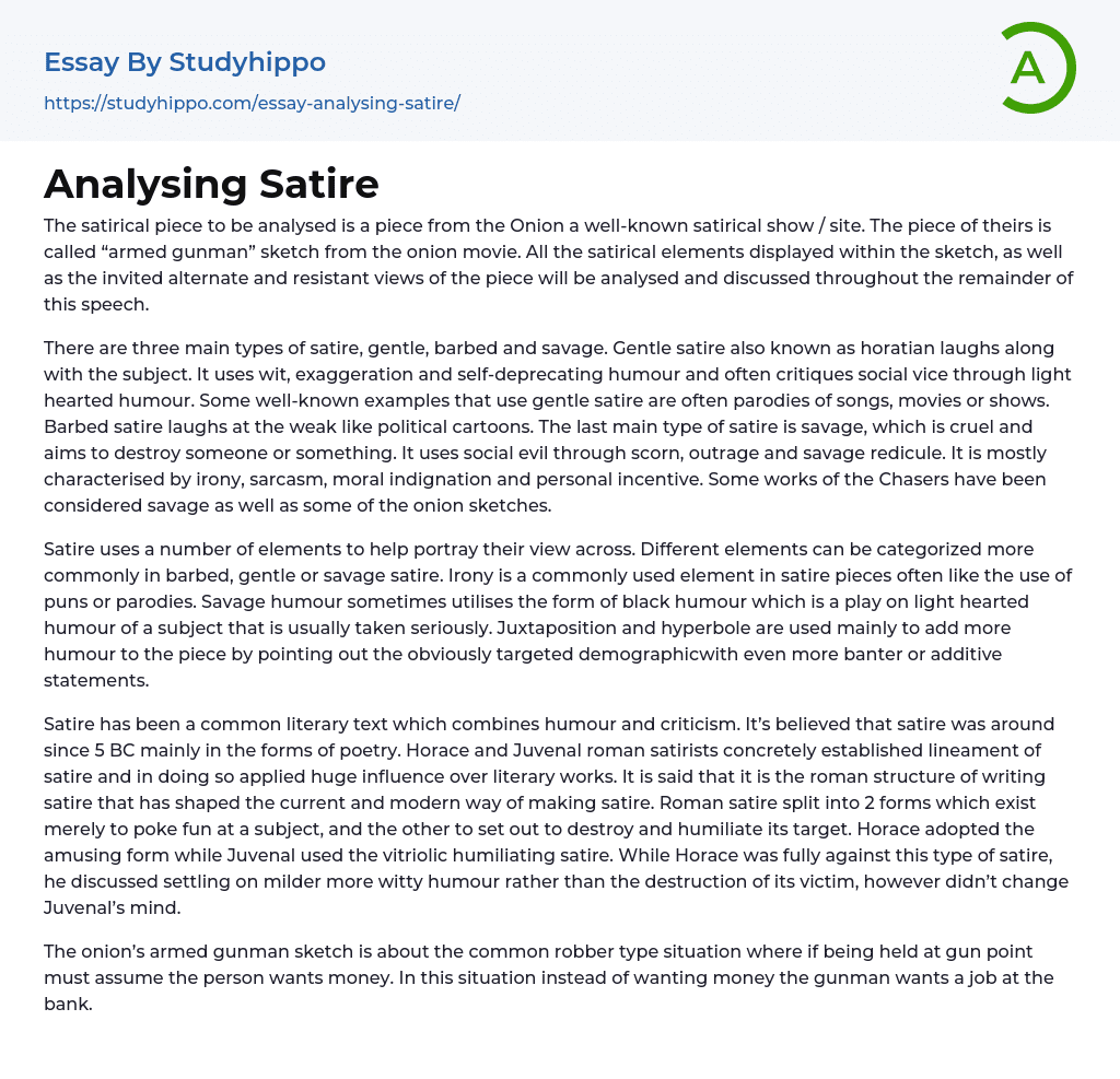 satire in an essay on criticism