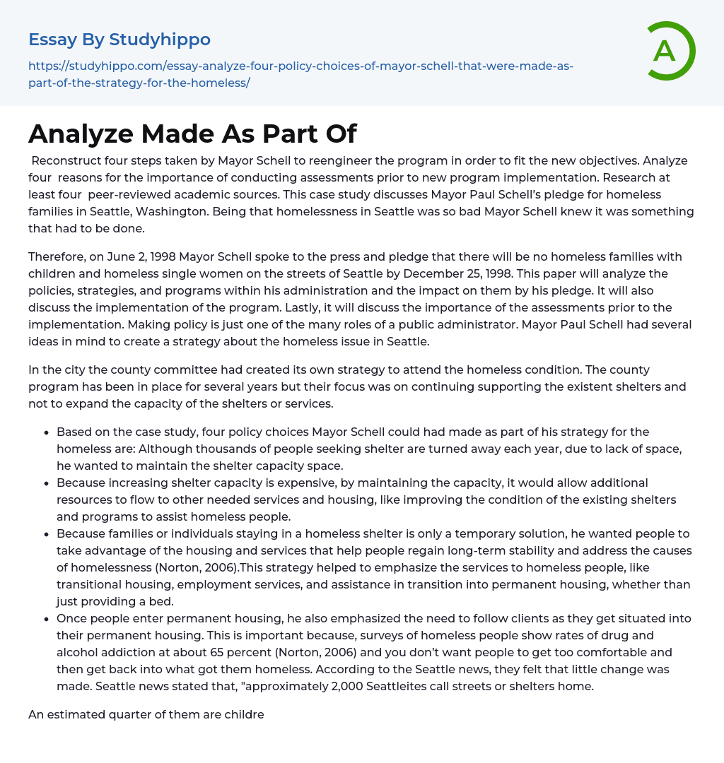 Analyze Made As Part Of Essay Example