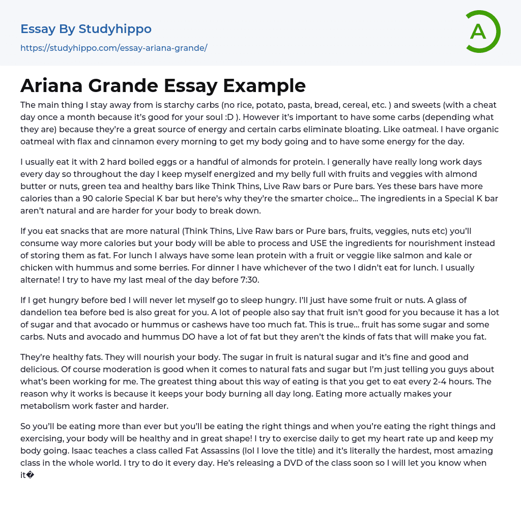 Ariana Grande Essay Example