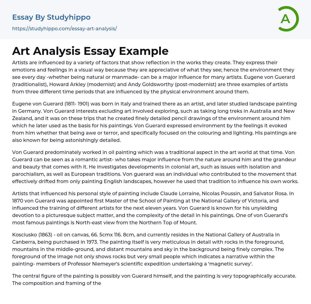 essay about your artwork