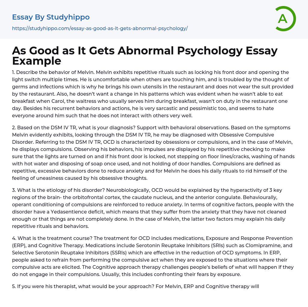 essay questions for abnormal psychology