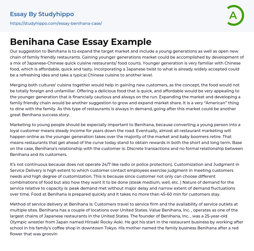 Benihana Case Essay Example