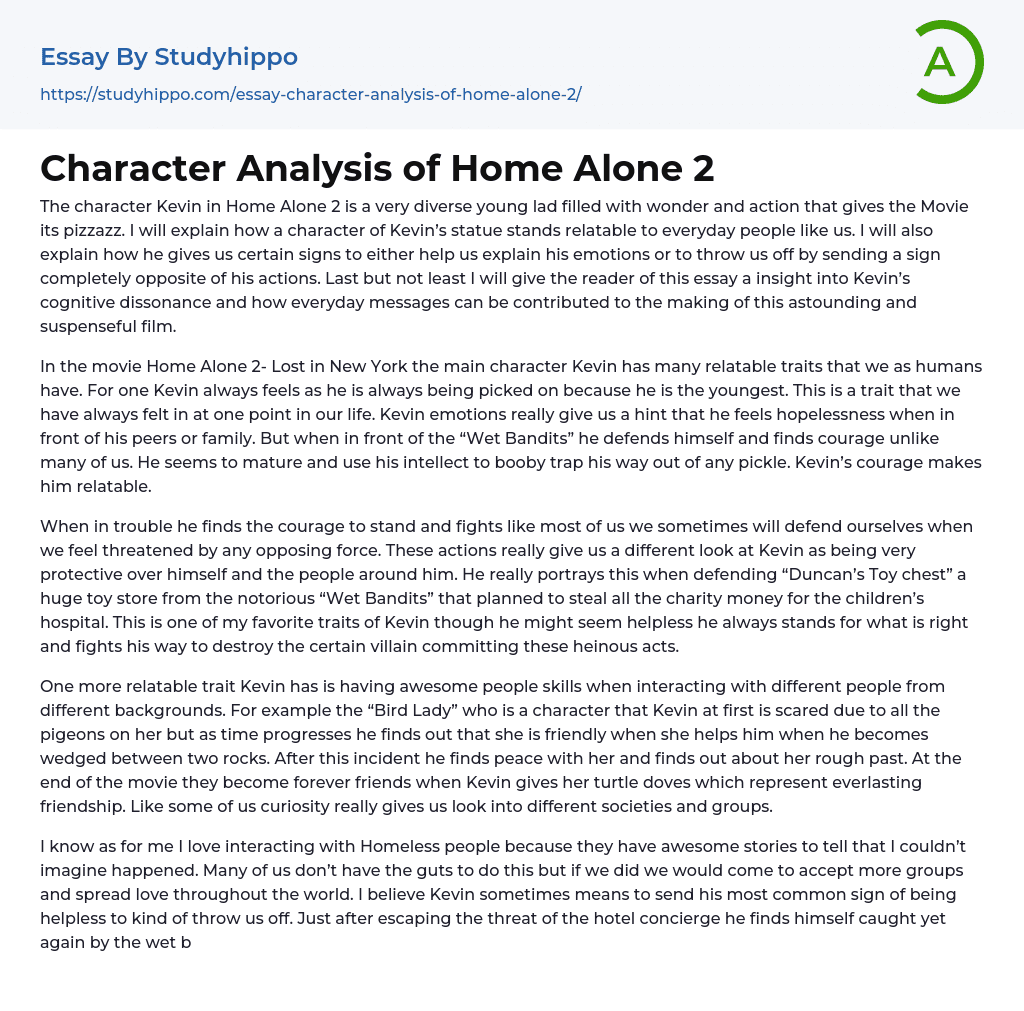 Character Analysis of Home Alone 2 Essay Example