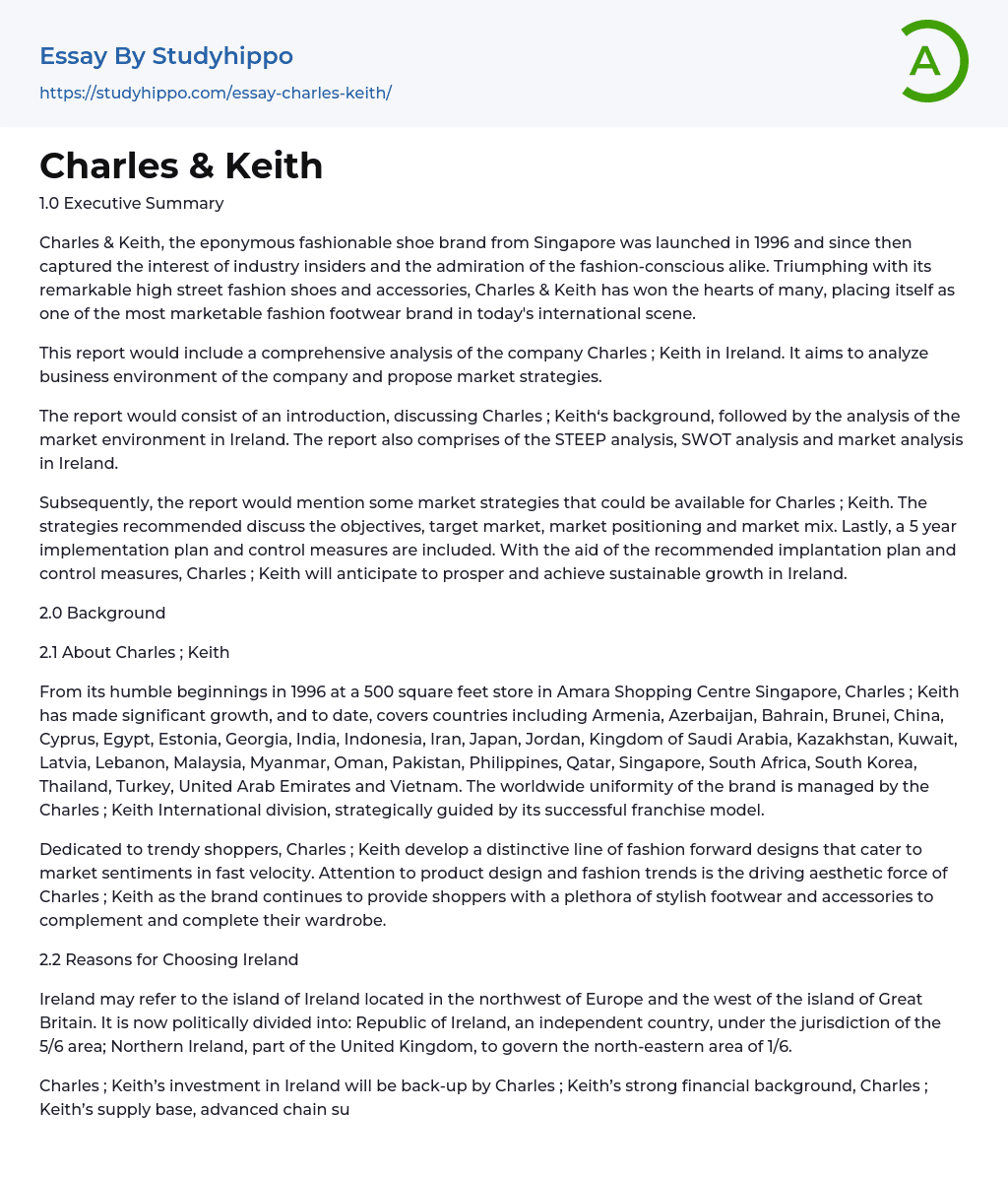 Charles & Keith Essay Example