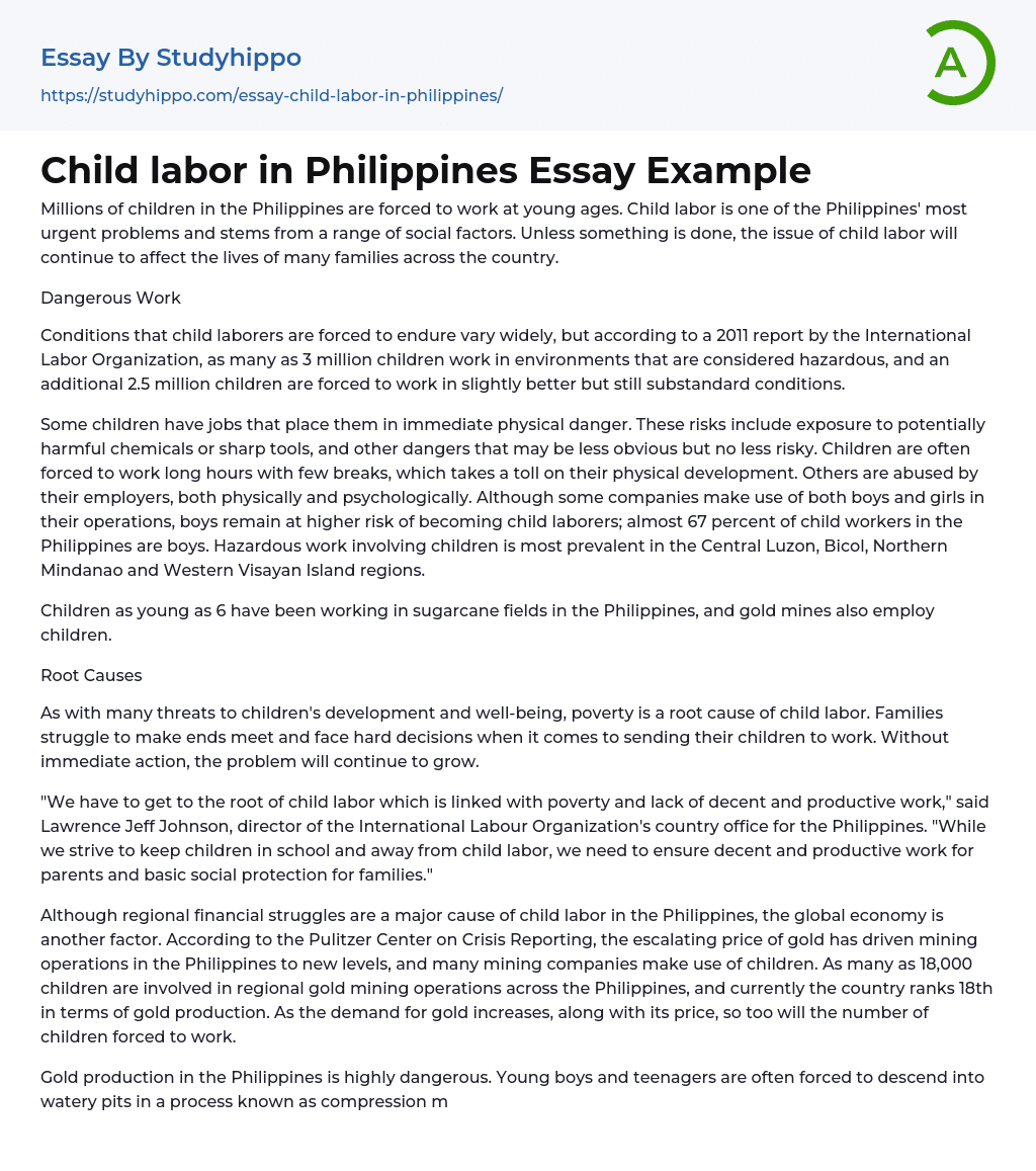 child labor essay filipino