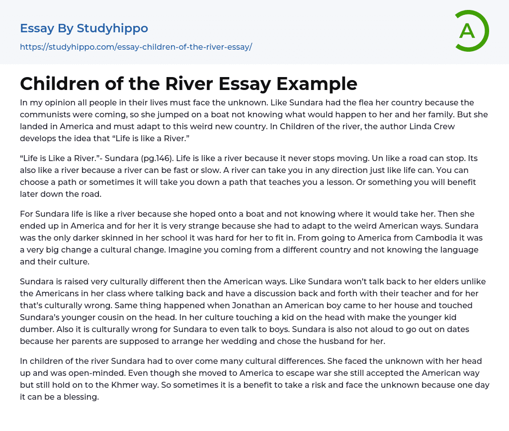 Children of the River Essay Example