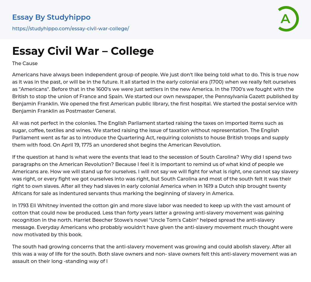 good civil war essay topics