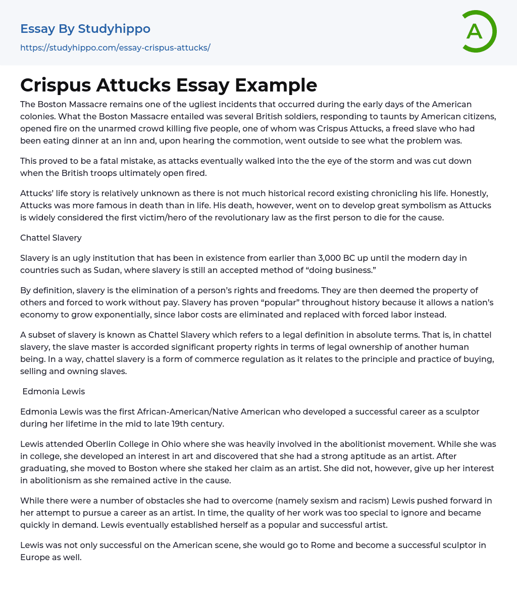 Crispus Attucks Essay Example