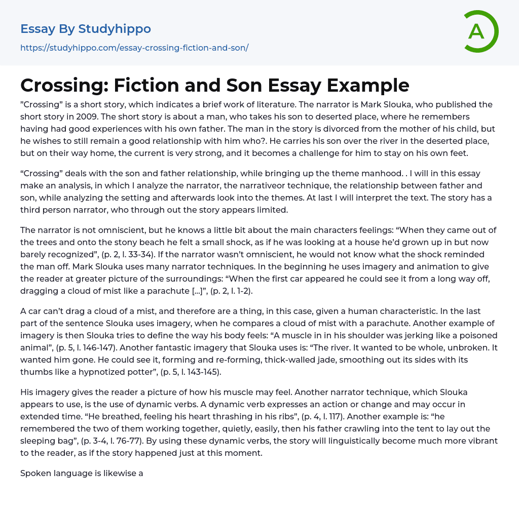 Crossing: Fiction and Son Essay Example
