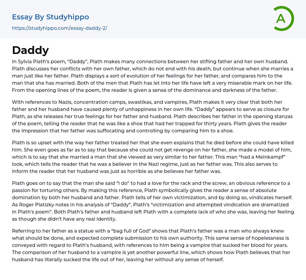 Daddy Essay Example