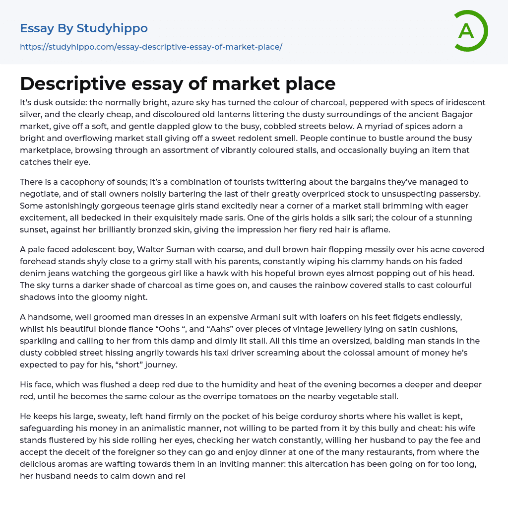 Descriptive essay of market place