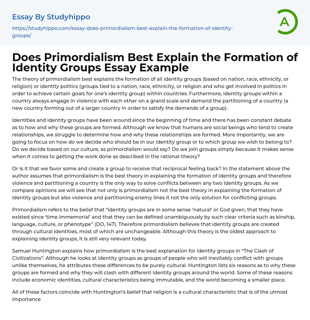 essay identity formation