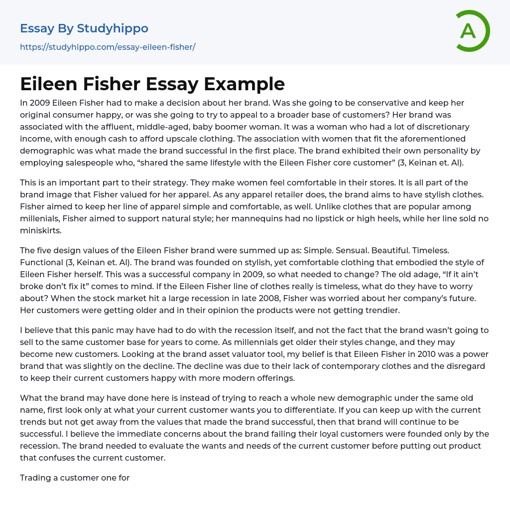 Eileen Fisher Essay Example