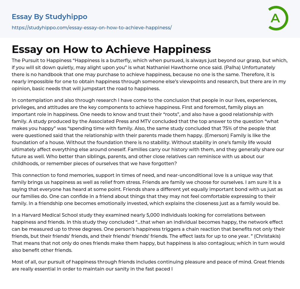 true happiness essay