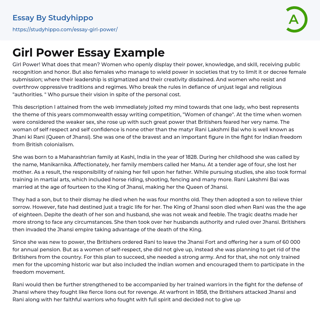 girl power essay in english