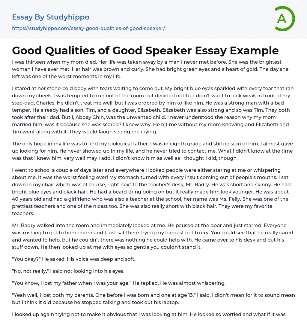 being a good speaker essay