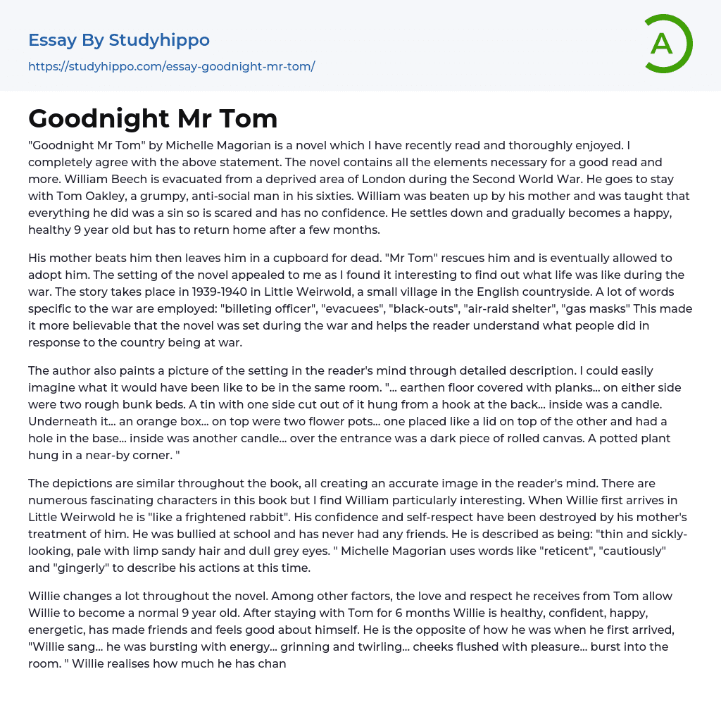 Goodnight Mr Tom Essay Example