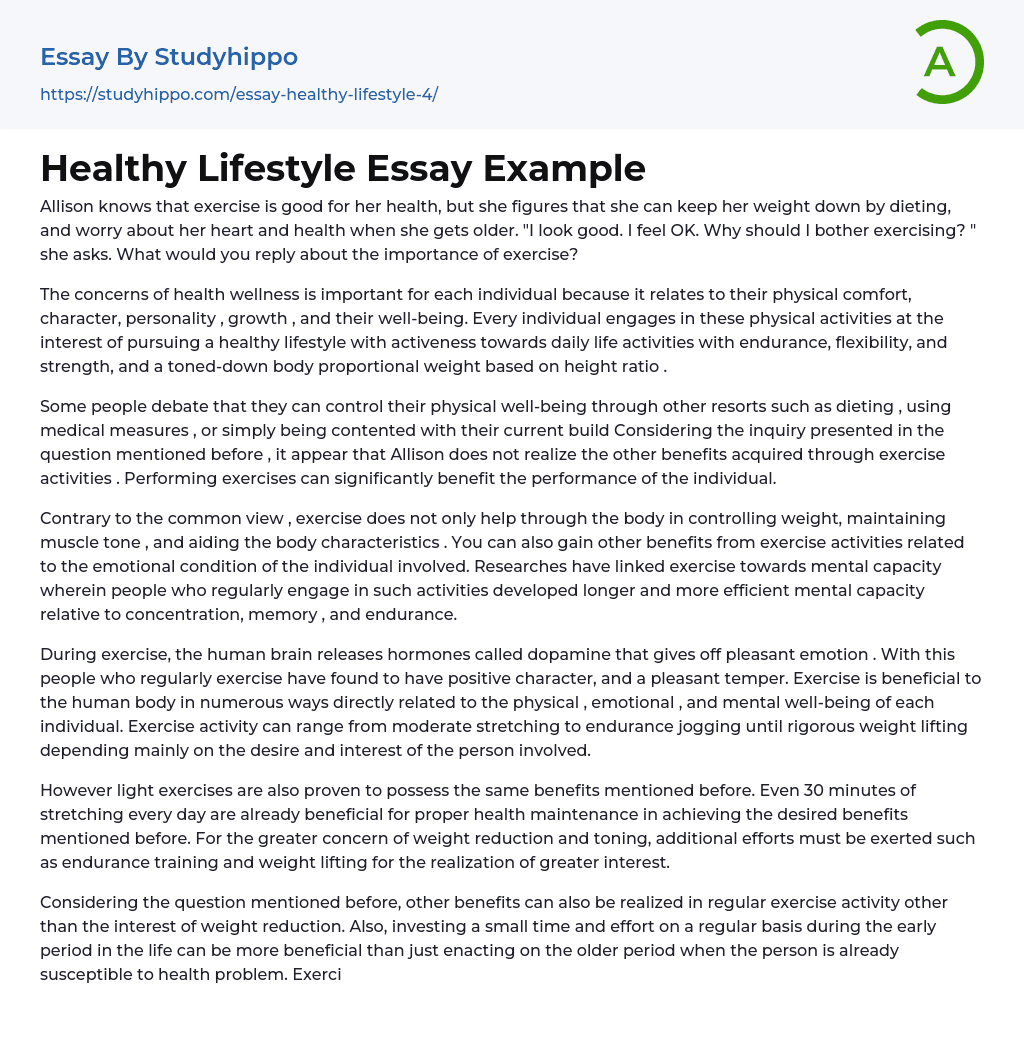 contoh essay healthy lifestyle