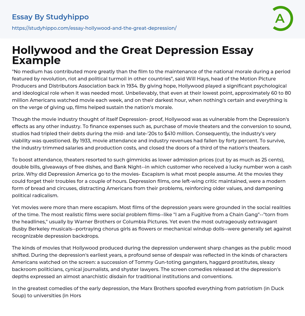 essay of great depression