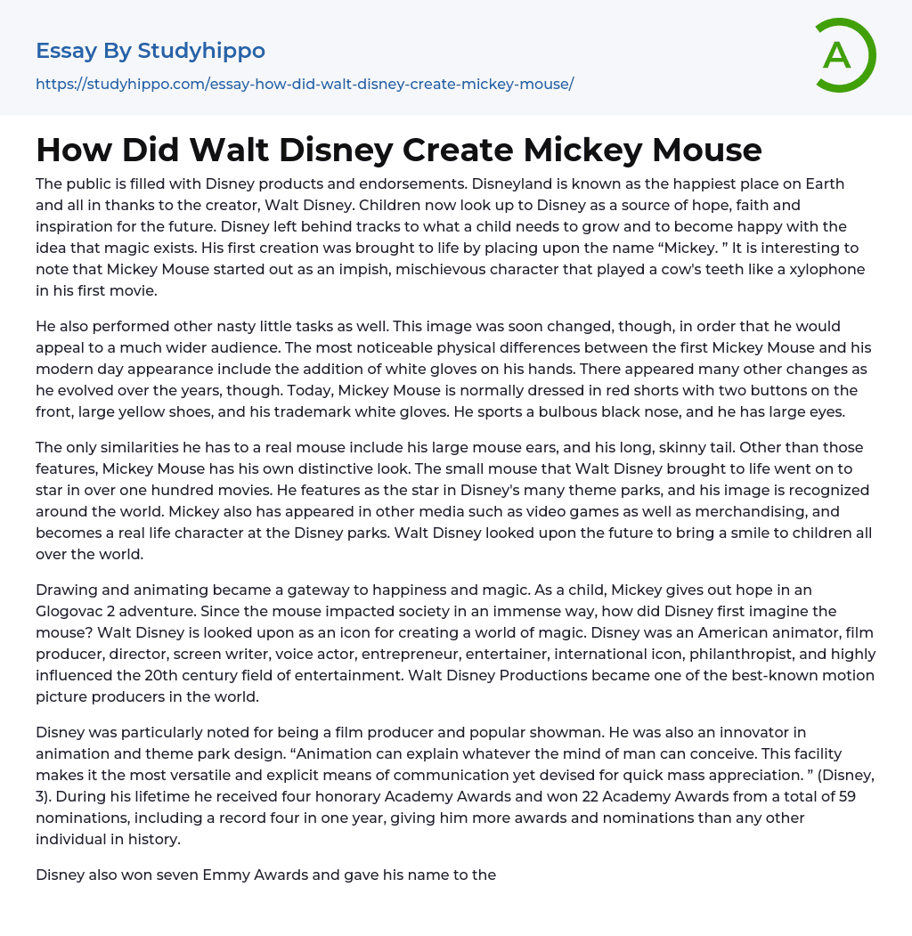 essay about mickey mouse
