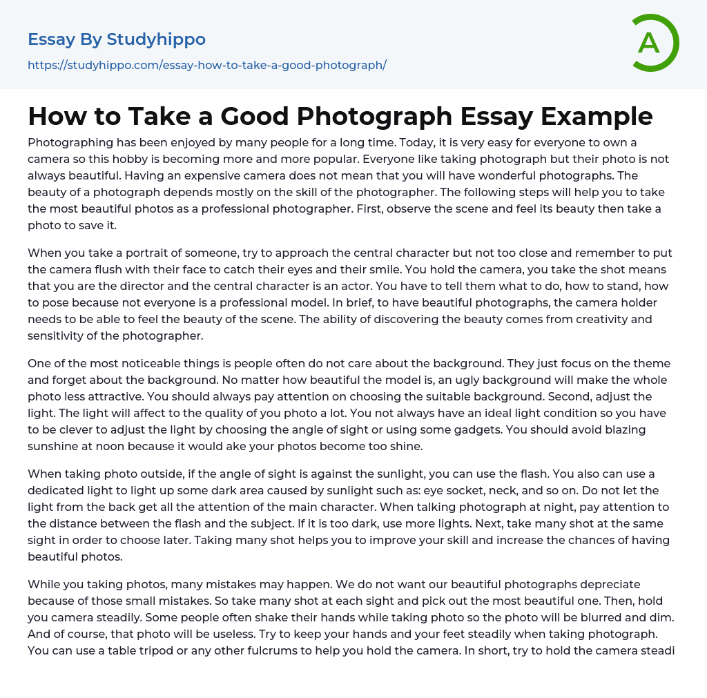 photograph definition essay