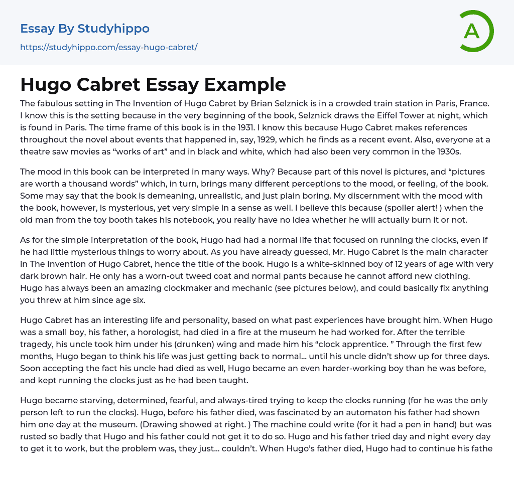 Hugo Cabret Essay Example