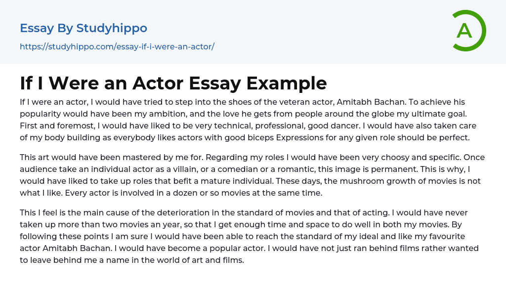 my dream is to be an actor essay