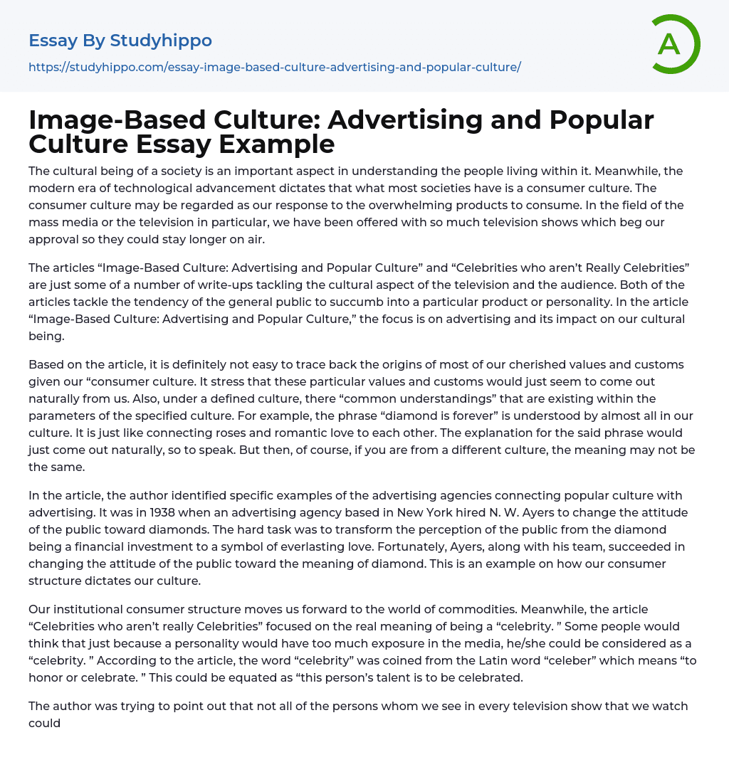 popular culture essay examples