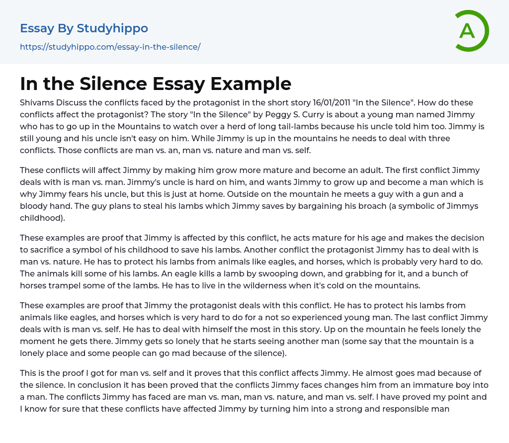 In the Silence Essay Example