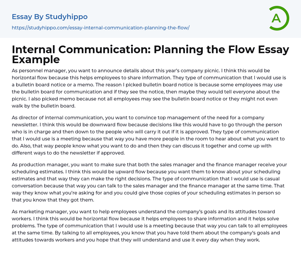 essay on communication flow