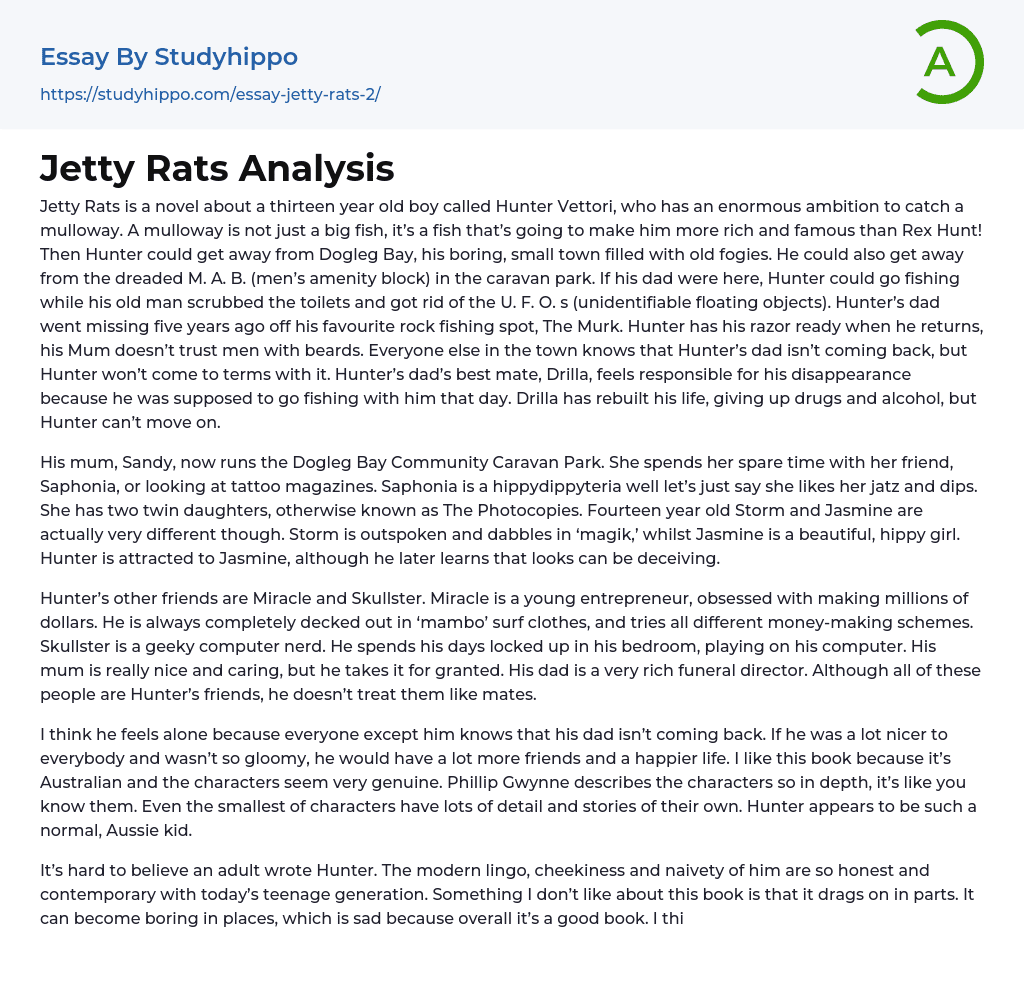 Jetty Rats Analysis Essay Example