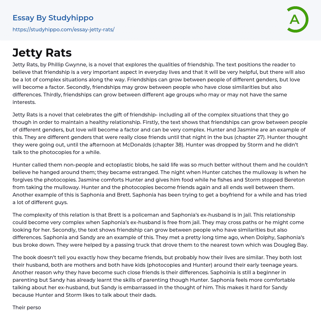 Jetty Rats Essay Example
