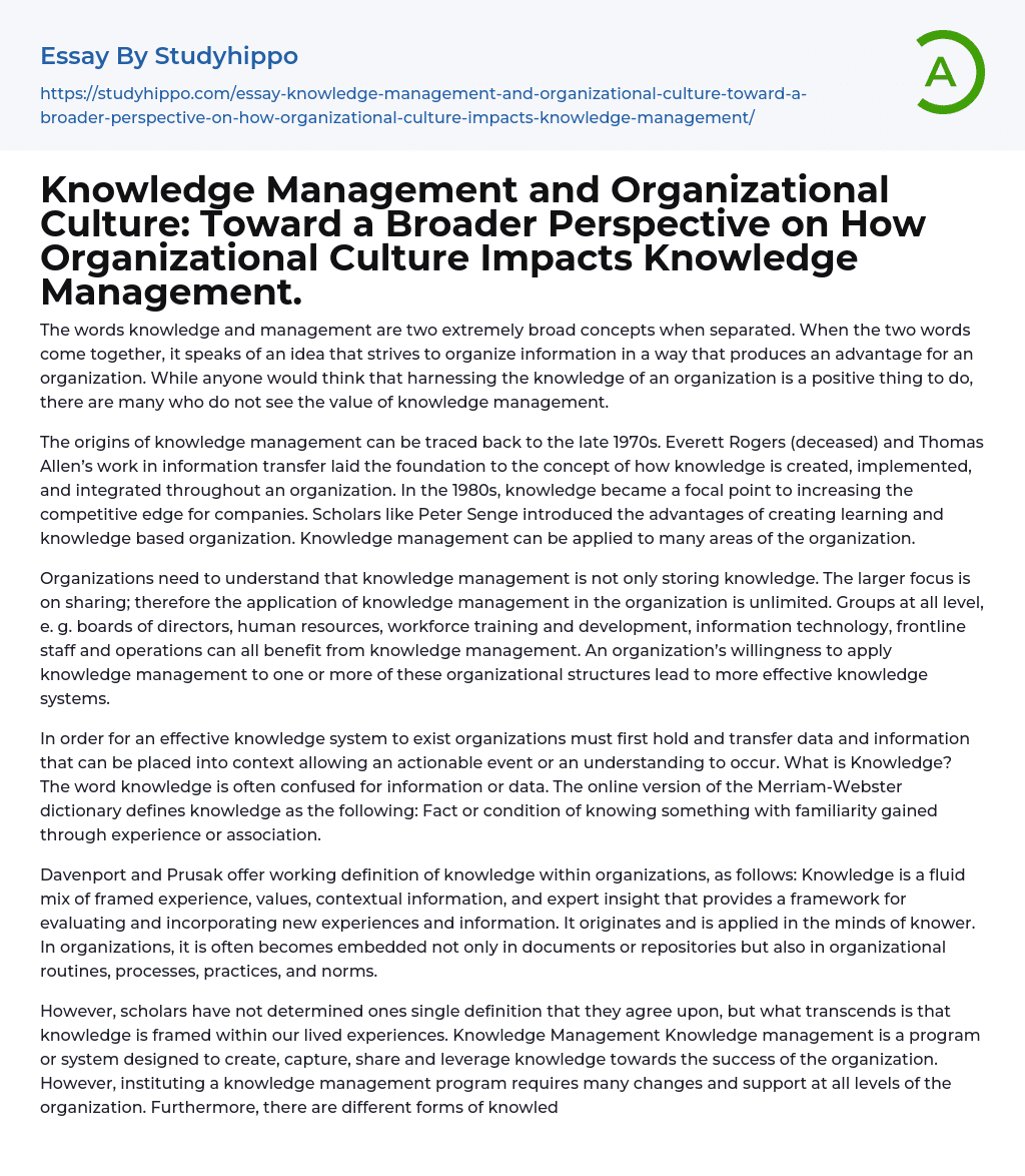 Knowledge Management: Challenges and Opportunities.