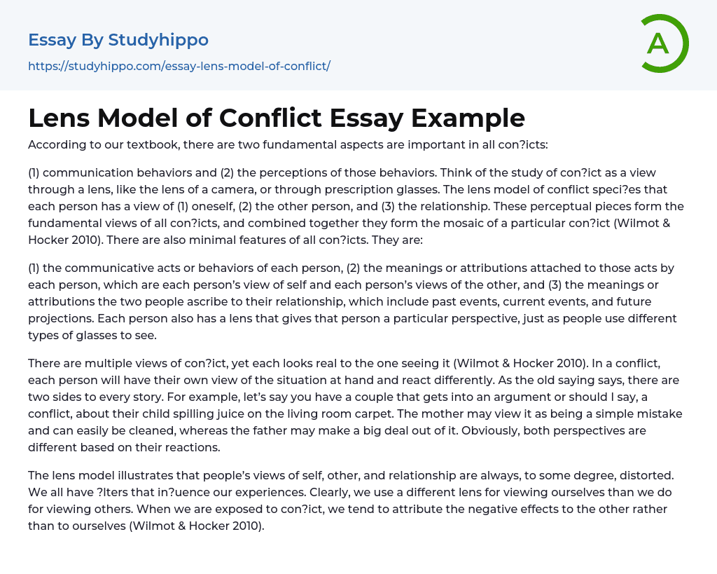 Conflict Is a Clash of Opposing Interests and Views Essay Example