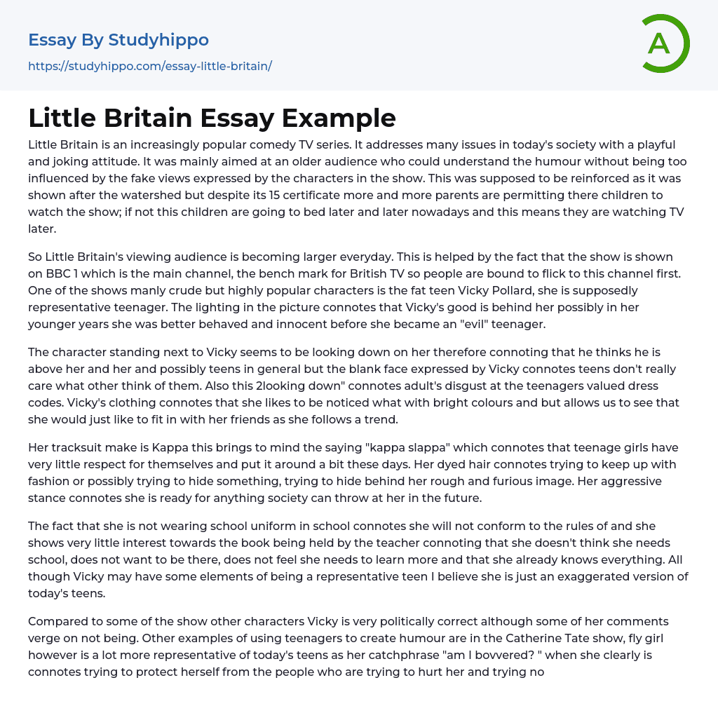 Little Britain Essay Example