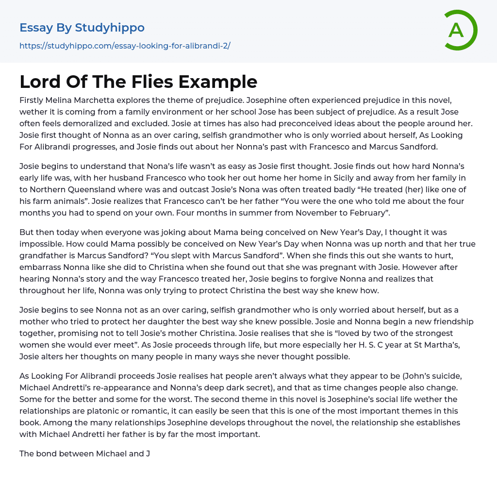 Lord Of The Flies Example Essay Example