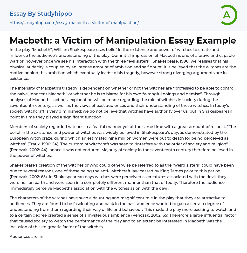 macbeth manipulation essay