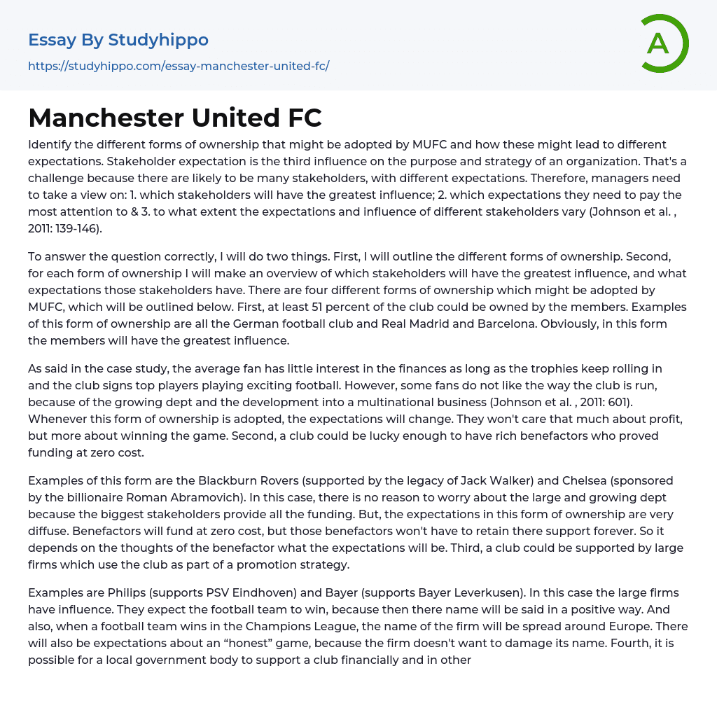 essay about manchester